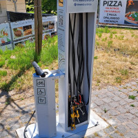 Eine Fahrrad - Reparatursäule